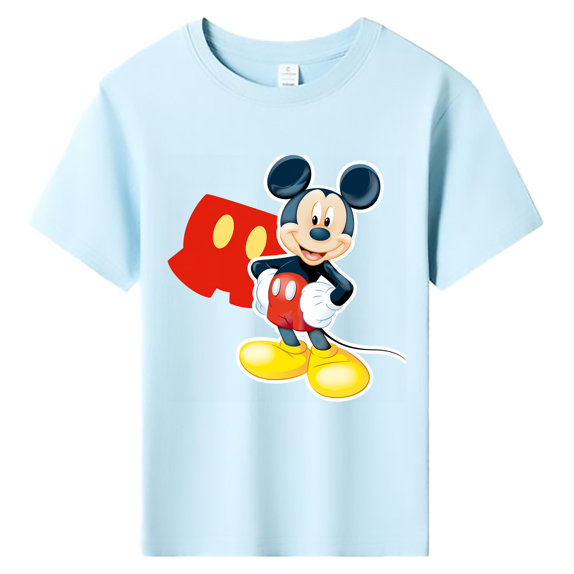 （画像用） ミッキーマウス Mickey Mouse 綿100％キッズTシャツ（フロントプリント）